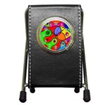 Digitally Painted Patchwork Shapes With Bold Colours Pen Holder Desk Clocks Front