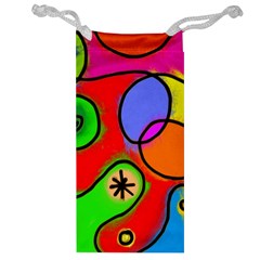 Digitally Painted Patchwork Shapes With Bold Colours Jewelry Bag by Nexatart