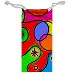 Digitally Painted Patchwork Shapes With Bold Colours Jewelry Bag Back