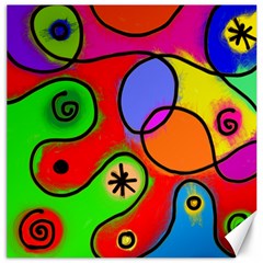 Digitally Painted Patchwork Shapes With Bold Colours Canvas 20  X 20   by Nexatart