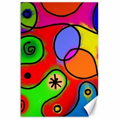 Digitally Painted Patchwork Shapes With Bold Colours Canvas 20  X 30   by Nexatart