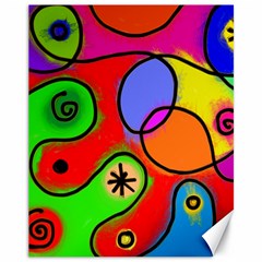 Digitally Painted Patchwork Shapes With Bold Colours Canvas 11  X 14   by Nexatart