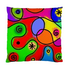 Digitally Painted Patchwork Shapes With Bold Colours Standard Cushion Case (one Side) by Nexatart