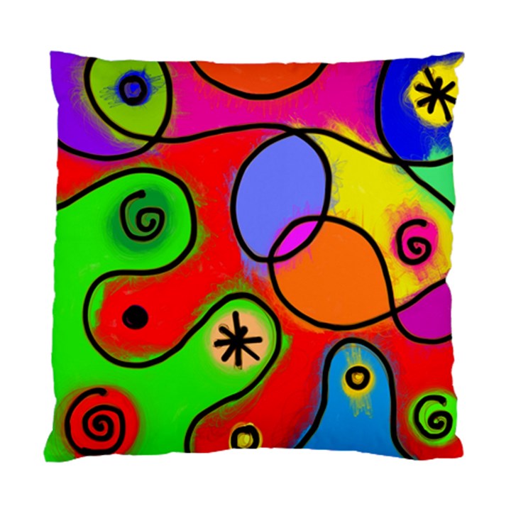 Digitally Painted Patchwork Shapes With Bold Colours Standard Cushion Case (One Side)