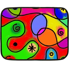 Digitally Painted Patchwork Shapes With Bold Colours Fleece Blanket (mini) by Nexatart