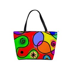 Digitally Painted Patchwork Shapes With Bold Colours Shoulder Handbags by Nexatart