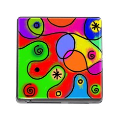 Digitally Painted Patchwork Shapes With Bold Colours Memory Card Reader (square) by Nexatart