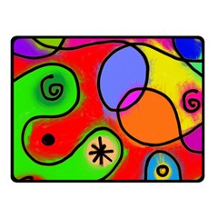 Digitally Painted Patchwork Shapes With Bold Colours Fleece Blanket (small) by Nexatart