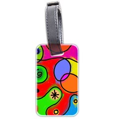 Digitally Painted Patchwork Shapes With Bold Colours Luggage Tags (two Sides) by Nexatart