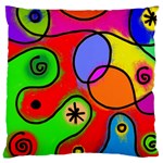 Digitally Painted Patchwork Shapes With Bold Colours Large Cushion Case (Two Sides) Front