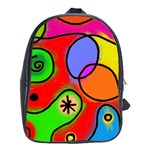 Digitally Painted Patchwork Shapes With Bold Colours School Bags (XL)  Front