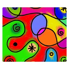 Digitally Painted Patchwork Shapes With Bold Colours Double Sided Flano Blanket (small)  by Nexatart