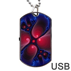 Color Fractal Pattern Dog Tag Usb Flash (two Sides) by Nexatart