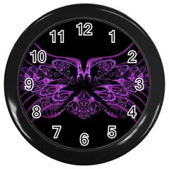 Beautiful Pink Lovely Image In Pink On Black Wall Clocks (black) by Nexatart