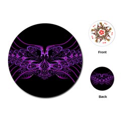 Beautiful Pink Lovely Image In Pink On Black Playing Cards (round)  by Nexatart