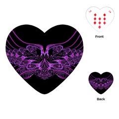 Beautiful Pink Lovely Image In Pink On Black Playing Cards (heart)  by Nexatart