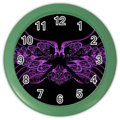 Beautiful Pink Lovely Image In Pink On Black Color Wall Clocks by Nexatart