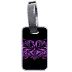 Beautiful Pink Lovely Image In Pink On Black Luggage Tags (two Sides) by Nexatart