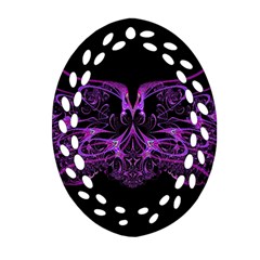 Beautiful Pink Lovely Image In Pink On Black Oval Filigree Ornament (two Sides) by Nexatart