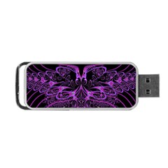 Beautiful Pink Lovely Image In Pink On Black Portable Usb Flash (two Sides) by Nexatart