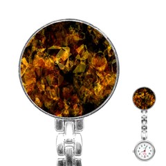 Autumn Colors In An Abstract Seamless Background Stainless Steel Nurses Watch by Nexatart