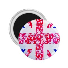 British Flag Abstract British Union Jack Flag In Abstract Design With Flowers 2 25  Magnets by Nexatart