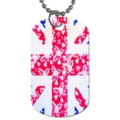 British Flag Abstract British Union Jack Flag In Abstract Design With Flowers Dog Tag (two Sides) by Nexatart