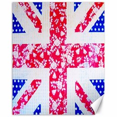 British Flag Abstract British Union Jack Flag In Abstract Design With Flowers Canvas 16  X 20   by Nexatart