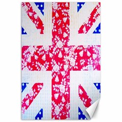 British Flag Abstract British Union Jack Flag In Abstract Design With Flowers Canvas 24  X 36  by Nexatart