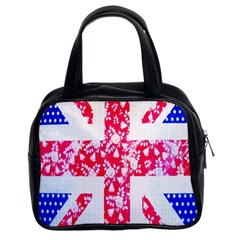 British Flag Abstract British Union Jack Flag In Abstract Design With Flowers Classic Handbags (2 Sides) by Nexatart