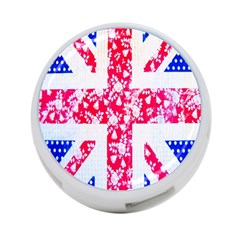 British Flag Abstract British Union Jack Flag In Abstract Design With Flowers 4-port Usb Hub (one Side) by Nexatart