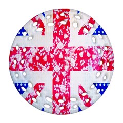 British Flag Abstract British Union Jack Flag In Abstract Design With Flowers Round Filigree Ornament (two Sides) by Nexatart