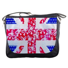 British Flag Abstract British Union Jack Flag In Abstract Design With Flowers Messenger Bags by Nexatart