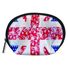 British Flag Abstract British Union Jack Flag In Abstract Design With Flowers Accessory Pouches (medium)  by Nexatart