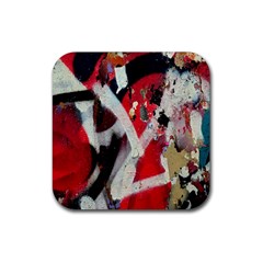 Abstract Graffiti Background Wallpaper Of Close Up Of Peeling Rubber Coaster (square)  by Nexatart