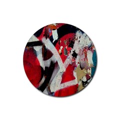 Abstract Graffiti Background Wallpaper Of Close Up Of Peeling Rubber Coaster (Round) 