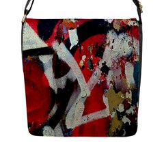 Abstract Graffiti Background Wallpaper Of Close Up Of Peeling Flap Messenger Bag (L) 