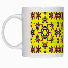 Yellow Seamless Wallpaper Digital Computer Graphic White Mugs by Nexatart