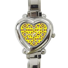 Yellow Seamless Wallpaper Digital Computer Graphic Heart Italian Charm Watch by Nexatart