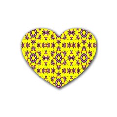 Yellow Seamless Wallpaper Digital Computer Graphic Heart Coaster (4 Pack)  by Nexatart