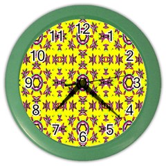 Yellow Seamless Wallpaper Digital Computer Graphic Color Wall Clocks by Nexatart