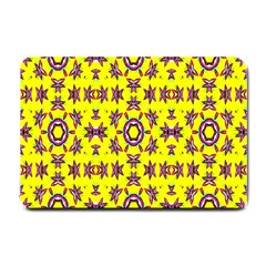 Yellow Seamless Wallpaper Digital Computer Graphic Small Doormat  by Nexatart