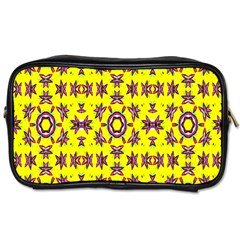 Yellow Seamless Wallpaper Digital Computer Graphic Toiletries Bags by Nexatart