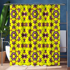 Yellow Seamless Wallpaper Digital Computer Graphic Shower Curtain 60  X 72  (medium)  by Nexatart