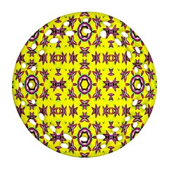 Yellow Seamless Wallpaper Digital Computer Graphic Round Filigree Ornament (two Sides) by Nexatart