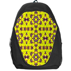 Yellow Seamless Wallpaper Digital Computer Graphic Backpack Bag by Nexatart