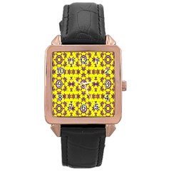 Yellow Seamless Wallpaper Digital Computer Graphic Rose Gold Leather Watch  by Nexatart