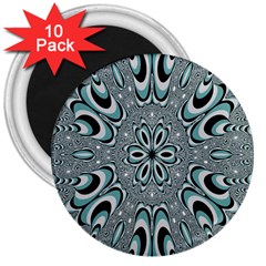 Kaleidoskope Digital Computer Graphic 3  Magnets (10 Pack)  by Nexatart