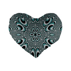 Kaleidoskope Digital Computer Graphic Standard 16  Premium Flano Heart Shape Cushions by Nexatart