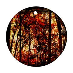 Forest Trees Abstract Ornament (round) by Nexatart